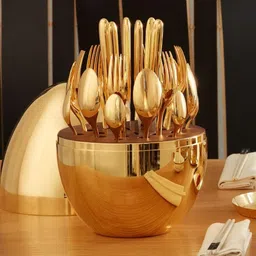 drumstone Luxurious 24-Piece Golden Cutlery Set Stainless Steel Cutlery Set image 4