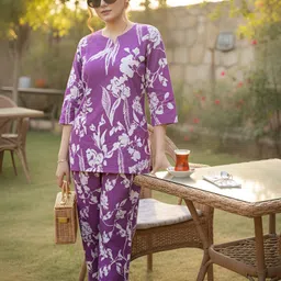 d k w Women Pure Cotton Ethnic Top Pant Set-picture-25