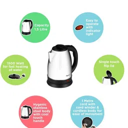dn brothers Electric Heat Kettle Hot Water Pot Portable Boiler Tea Coffee Maker 1500W DN306 2 Cups Coffee Maker image 3