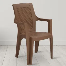 nilkamal Mystique Plastic Chair in Rattan Dark Beige Finish Set of 2 image 2