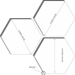 glpri SET OF 3 HEXAGON MODERN ART Embossed 21 inch x 21 inch Painting image 3