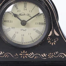 ons interior industry Fergal Brown & Black Solid Wood Analog Table Clock image 5