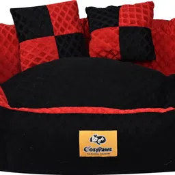 cozypaws Dog & Cat Washable Beds for Indoor Pets & Puppy, C9-ARDB-09-Black-Red XXL Pet Bed-picture-16