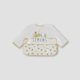 Lemon Print Apron Bib with Long Sleeves-image-30