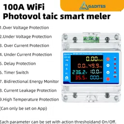 gadites 100A Wifi SmartEnergy Voltage Protector Energy Meter Bidirectional Meter voltage Guard image 5
