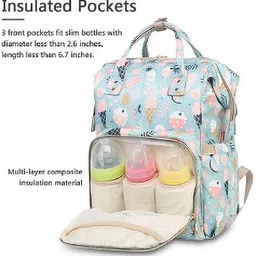 brg little champ Backpack Icecream Print - Blue Baby Diaper Bag image 3