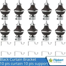 flipkart smartbuy Brown Curtain Knobs, Rod Rail Bracket Metal-picture-12