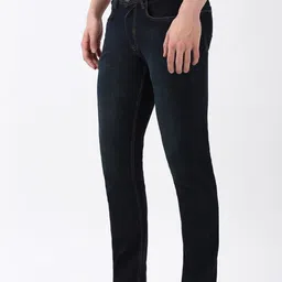 peter england Men Slim Mid Rise Blue Jeans image 4