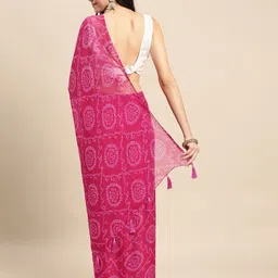 parmila fashion Printed Bandhani Chiffon Saree image 2