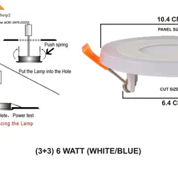 hybrix LED Ceiling Panel Light 6 Watt (3+3) POP Down Light, Surface Mounted Spotlight, Dual Color 3D Effect Blue & White Combination, Ceiling Lamp (PACK OF 4) Recessed Ceiling Lamp image 5