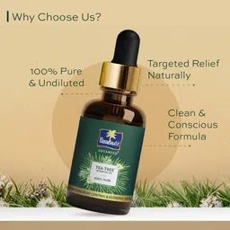 parachute advansed Tea Tree Essential Oil | 100% Pure | for Dandruff Control & Glowing Skin image 4