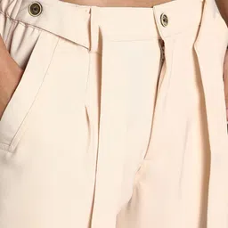 campus sutra Men Relaxed White Polyester Trousers image 4