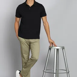 allen solly Men Regular Fit Brown Cotton Blend Trousers image 2