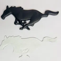 BLACK Horse 3D Logo (16cmx6cm) for Car Bike Emblem Horse Sticker Spring Leaf-image-52
