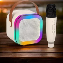 HRK G62_k12 Wireless Karaoke Mic Speaker: K12 with RGB, 5W Bluetooth 10 W Bluetooth Home Audio Speaker-picture-38