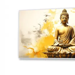 nestroots Canvas Framed Buddha on Vibrant Wall Painting image 5