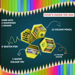 zilly fun Ben 10 46-Piece Art and Coloring Set with Hexagonal Case image 4