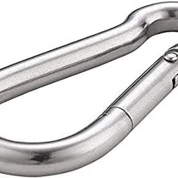 aviva sports Gym Machine Snap Hook Carabiner 4Pcs. Multipurpose, Silver Wire Locks Locking Carabiner image 2