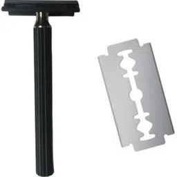 me first Black Stainless Steel Premium Quality Shaving Razor With 10PC Double Edge Blades, Men-picture-30