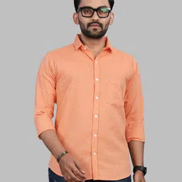 shimak Men Regular Fit Solid Spread Collar Casual Shirt image 5
