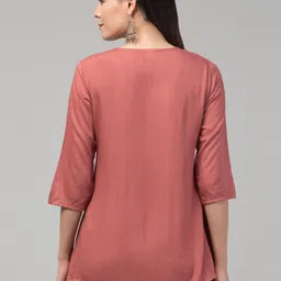 crown king garments Women Embroidered Viscose Rayon Flared Kurta image 2