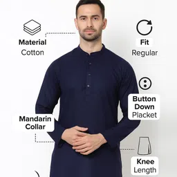 vyomcreation Men Cotton Blend Kurta Pyjama Set-picture-16