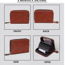 be divine Men & Women Casual, Evening/Party, Formal, Ethnic, Travel, Trendy Tan Artificial Leather RFID Card Holder image 5