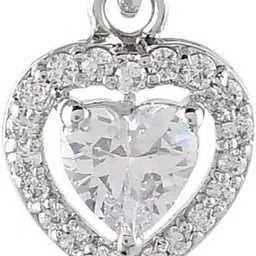 Femme Jam 925 Sterling Silver Heart Cut Zirconia Crystal Pendant for Women & Girls Swarovski Crystal White Gold Pendant-picture-48