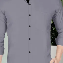 vtexx Men Regular Fit Solid Spread Collar Formal Shirt image 4