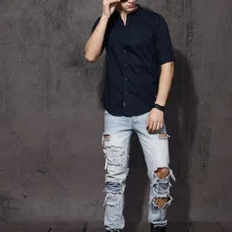 roadster Men Regular Fit Solid Casual Shirt image 4