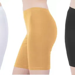 arla apparel Pack of 3 Solid Women Multicolor Cycling Shorts-picture-26