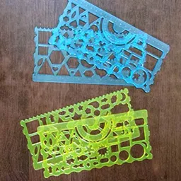 shubhkraft Circle Square Rectangle Arrows Ellipse Triangle Hexagon Pentagon Symbols Drawing Drafting Template Stencil/ruler/scale for kids Ruler image 5