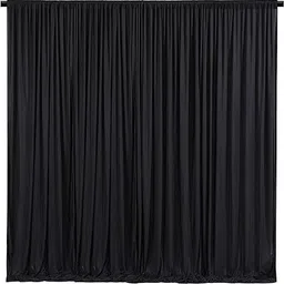 Stookin 4X8 Black Backdrop Curtain 2 Panels-Wrinkle-Free Polyester Photography Reflector image 3