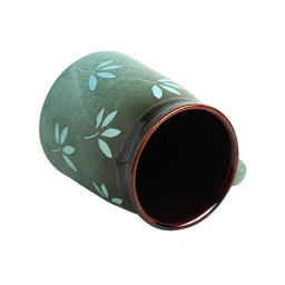 ExclusiveLane Set of 2 Leaf Sips Hand-Painted  Handglazed Studio Pottery Ceramic Mugs image 2