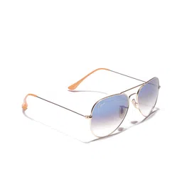 RESIST EYEWEAR Unisex Blue Lens & Gold-Toned Aviator Sunglasses with UV Protected Lens image 3