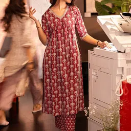 Libas Women Ethnic Motifs Printed Empire Kurta with Trousers-picture-17