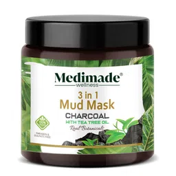 Medimade Activated Charcoal with Tea Tree Oil 3 in 1 Mud Mask - 100 gm-picture-28