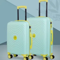 Nasher Miles Set Of 2 Green Textured Hard-sided Trolley Bags-picture-25