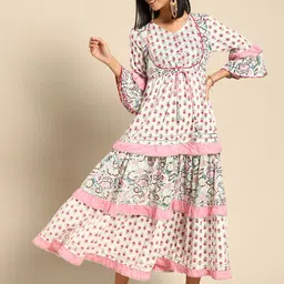 RANGMAYEE Ethnic Motifs Layered A-Line Maxi Ethnic Dress-picture-37