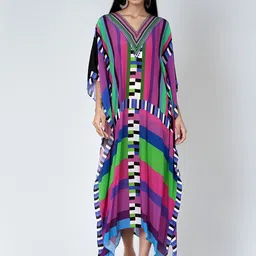 First Resort by Ramola Bachchan Geometric Print Crepe Maxi Dress image 1