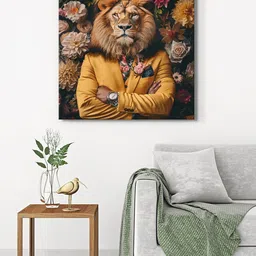 999Store Brown & Pink Canvas Birds and Animals Wall Paintings-image-44