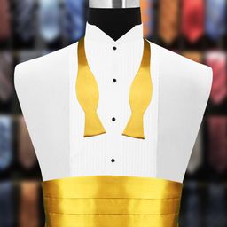 PELUCHE Men Cummerbund With Bow Tie & Pocket Square Set Comes with a box-picture-9