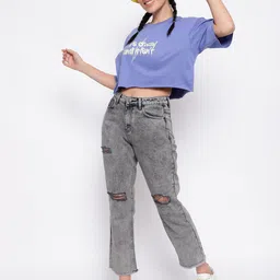 Belliskey Women High-Rise Mildly Distressed Heavy Fade Jeans-picture-26