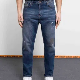catch Men Light Fade Paint Splatter Effect Stretchable Jeans-picture-14