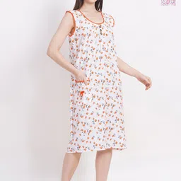 Breezly Pack of 2 Floral Printed Pure Cotton Midi Nightdress-picture-37