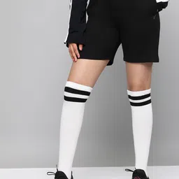 HRX By Hrithik Roshan U-17 Lifestyle Girls Jet Black Bio-Wash Solid Shorts-image-65