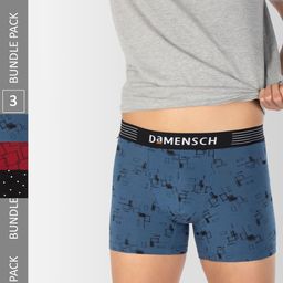 DAMENSCH Men Pack Of 3 Printed Deo-Cotton Anti Bacterial Trunks DAM-CTP-T-MRB-SPB-SNR-picture-32