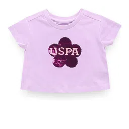 U.S. Polo Assn. Kids Girls Sequined Embellished Pure Cotton T-shirt-picture-21