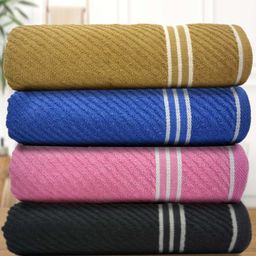 Athom Living Brown & Blue 4 Pieces Cotton 380 GSM Bath Towels-picture-26