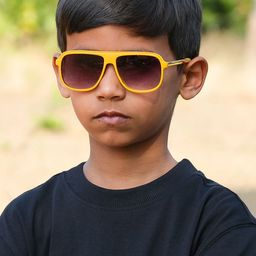 DukieKooky Unisex Kids Purple Lens & Orange Square Sunglasses with UV Protected Lens-picture-18